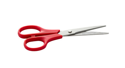 Red handled scissors isolated on white background 2.