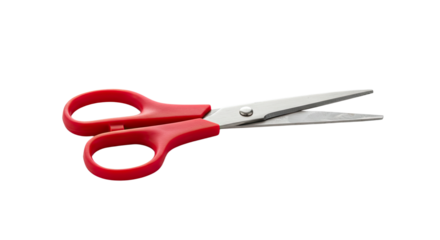 Red handled scissors isolated on white background 2.