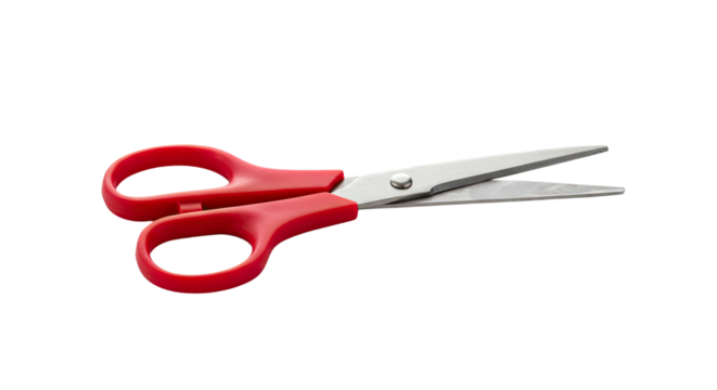Red handled scissors isolated on white background 2.