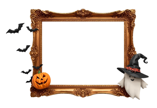 halloween frame with pumpkin