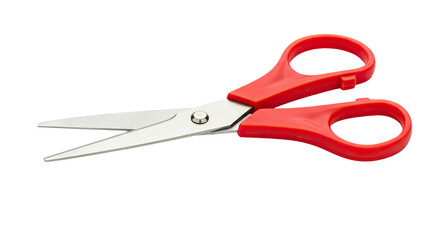 Red handled scissors isolated on white background 8.