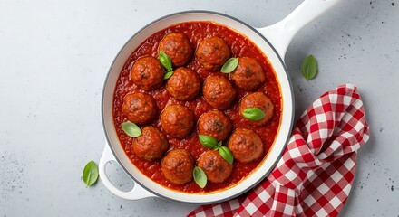 Delicious Italian Meatballs in Tomato Sauce.