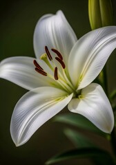 Fototapeta premium Elegant White Lily Blossom.