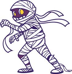 Fototapeta premium Mummy Vector File, Scary monster ,walking mummy Design