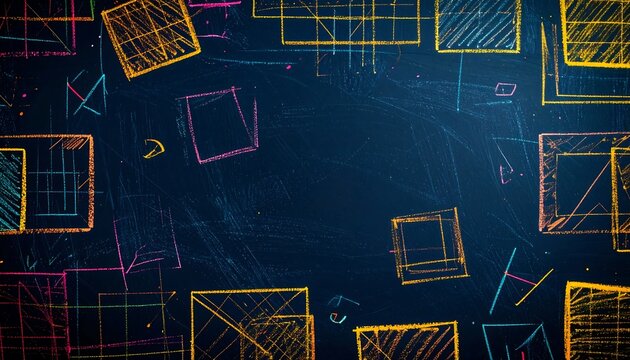 Abstract geometric shapes on a dark background - Powered by Adobe