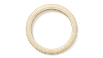 a simple beige oval frame isolated on white background