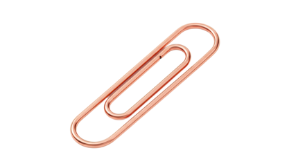Rose gold paperclip office supply stationery.