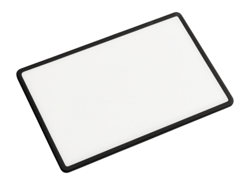 Rectangular white label with black border