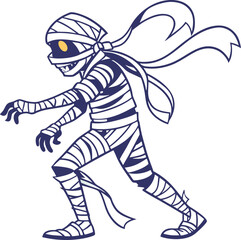 Mummy Vector File,  Scary monster  ,walking mummy Design
