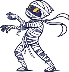 Mummy Vector File,  Scary monster  ,walking mummy Design