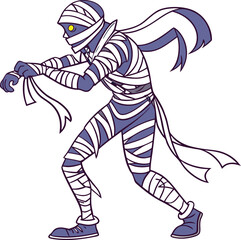 Fototapeta premium Mummy Vector File, Scary monster ,walking mummy Design