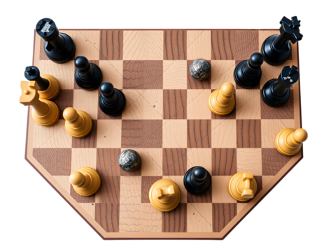 Chessboard Game in Progress,  Strategy, Tactics, and Competition