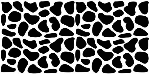 Abstract black and white organic shapes pattern background seamless texture