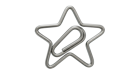 Silver star shaped paperclip stationery 1.