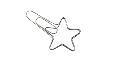 Silver Star Shaped Paperclip Stationery.