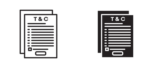Terms and conditions icons set for apps and web.