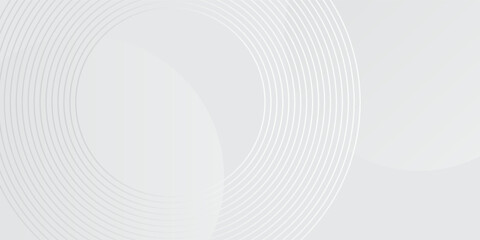 Fototapeta premium Background White geometric abstract overlap layer on bright space with lines effect decoration. Modern graphic design element circles style concept for banner,soft art