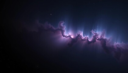 High-resolution image of a dark nebula, cosmic dust and gas obscuring starlight in deep space,  cosmic rays,   red giant