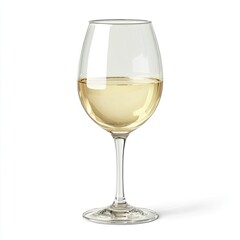 Clear wine glass filled with pale yellow liquid (1)