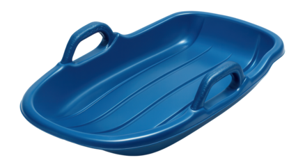 Plastic sled with reinforced handles