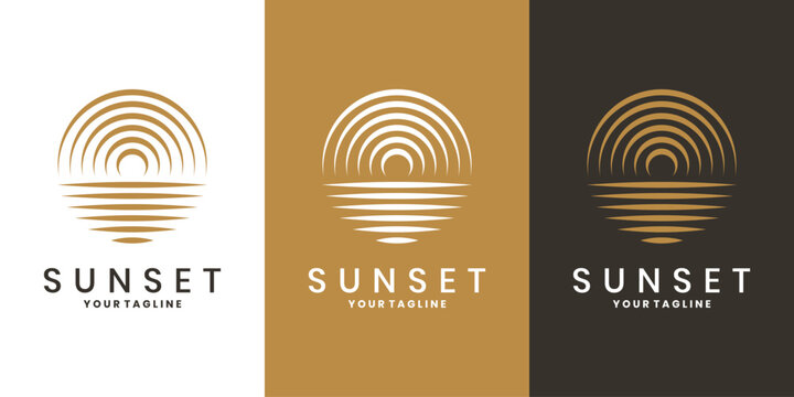 Minimalist sunset logo design