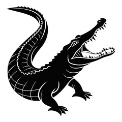 crocodile with black background