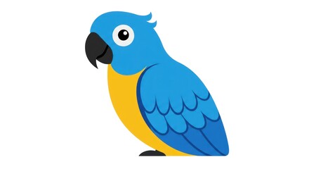 Isolated vector illustration of a colorful parrot on a white background.