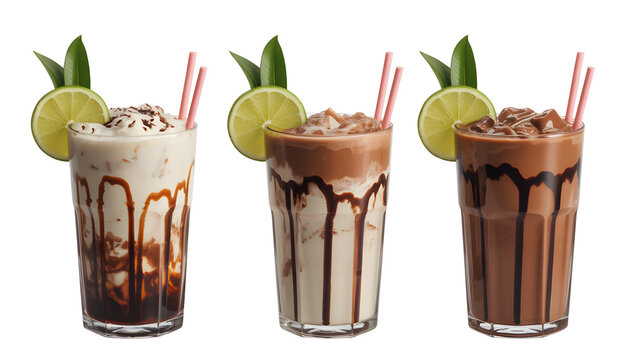 Delicious Milkshakes with Chocolate Drizzle