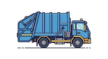 Blue Garbage Truck Vehicle Illustration.
