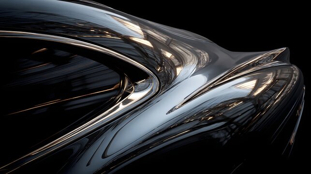 Futuristic metallic car design with sleek aerodynamic curves
 - Powered by Adobe