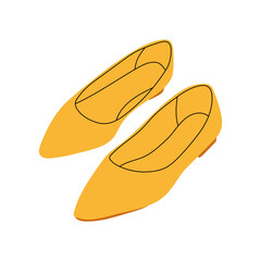 Women's colorful summer sandals and shoes in hand drawn styleVector illustration of various open summer sandals with straps, low and high platform isolated. Summer cute slippers and sandals