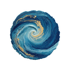 Swirling ocean blue abstract home modern design isolated on transparent background, png