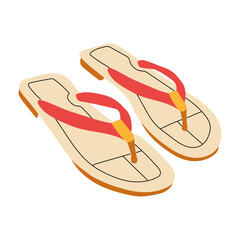 Women's colorful summer sandals and shoes in hand drawn styleVector illustration of various open summer sandals with straps, low and high platform isolated. Summer cute slippers and sandals