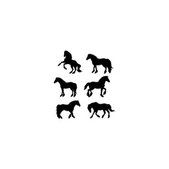
Horse silhouette icon vector set for logo 
