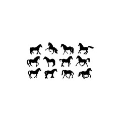 
Horse silhouette icon vector set for logo 