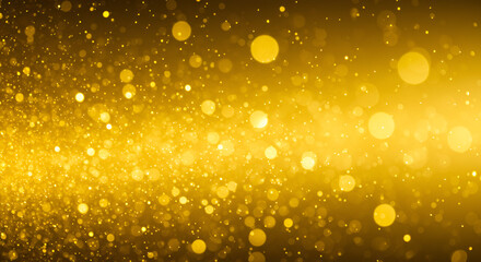 Elegant golden bokeh background with sparkling particles for festive designs