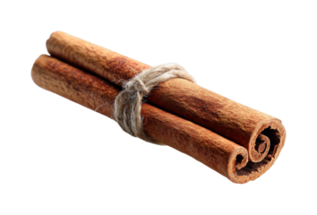 Cinnamon sticks bundle kitchen table food natural lighting view spice benefits isolated on transparent background, png