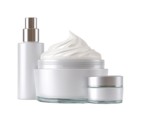 Luxurious skincare products display product clean environment view isolated on transparent background, png