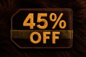 Discount banner featuring 45% OFF offer, textured style, compelling retail promotion for shoppers.