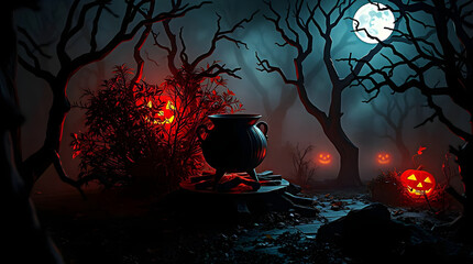 halloween night scene