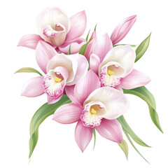 Obraz premium A vibrant cluster of pink orchids showcasing intricate petals and delicate markings.
