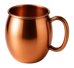 Moscow mule mug with a copper finish and a rounded