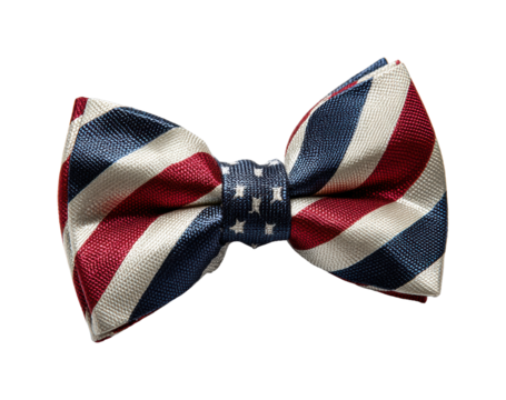 Unique patriotic bow tie design usa themed accessories fashion view isolated on transparent background, png - Powered by Adobe