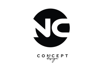 NC Creative Negative Space Circle Monogram Logo Design