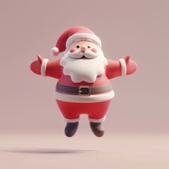 Obraz premium Santa claus cute red illustration.