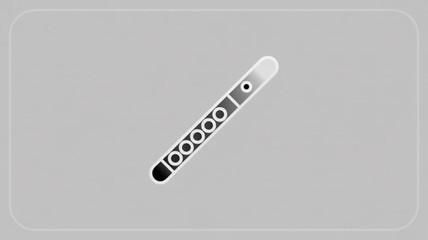 Flute musical instrument on a gray background, showcasing its simple design and elegant form for music enthusiasts and educational purposes