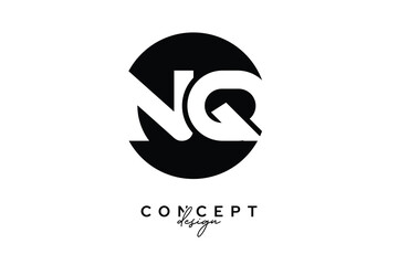 NQ Creative Negative Space Circle Monogram Logo Design