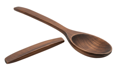 Wooden spoon isolated on white background 1.