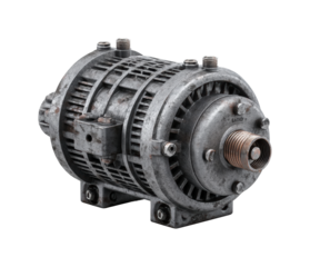Repairing an alternator for vehicles in the garage detailed technical guide industrial isolated on transparent background, png