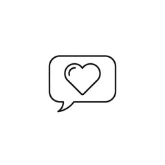 Obraz premium Vector art of a speech bubble icon containing a heart outline, symbolizing a message of love